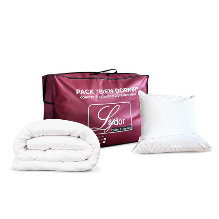Pack Bien dormir 2-personnes Couette-Duo+2Oreillers
