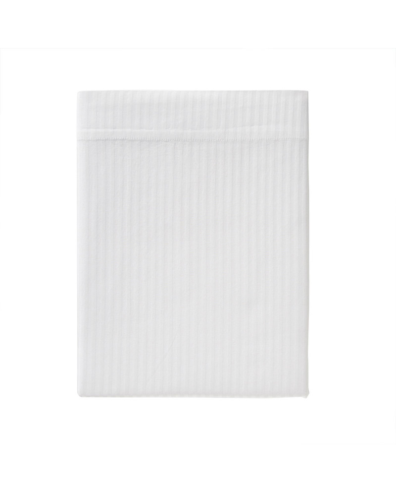 Drap plat en jacquard de satin blanc qualité premium chez olyreve Drap plat en jacquard de satin blanc qualité premium chez olyreve