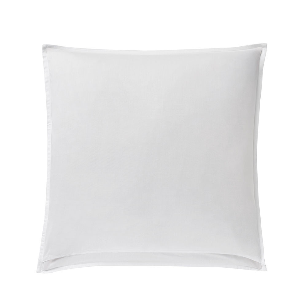 Taie d’oreiller 65x65 cm couleur blanc en jacquard de satin