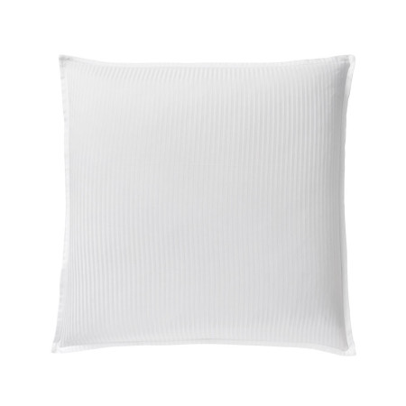 Taie d’oreiller 65x65 cm couleur blanc en jacquard de satin