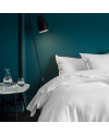 Drap plat jacquard de satin Grand hôtel chez Olyrêve Literie