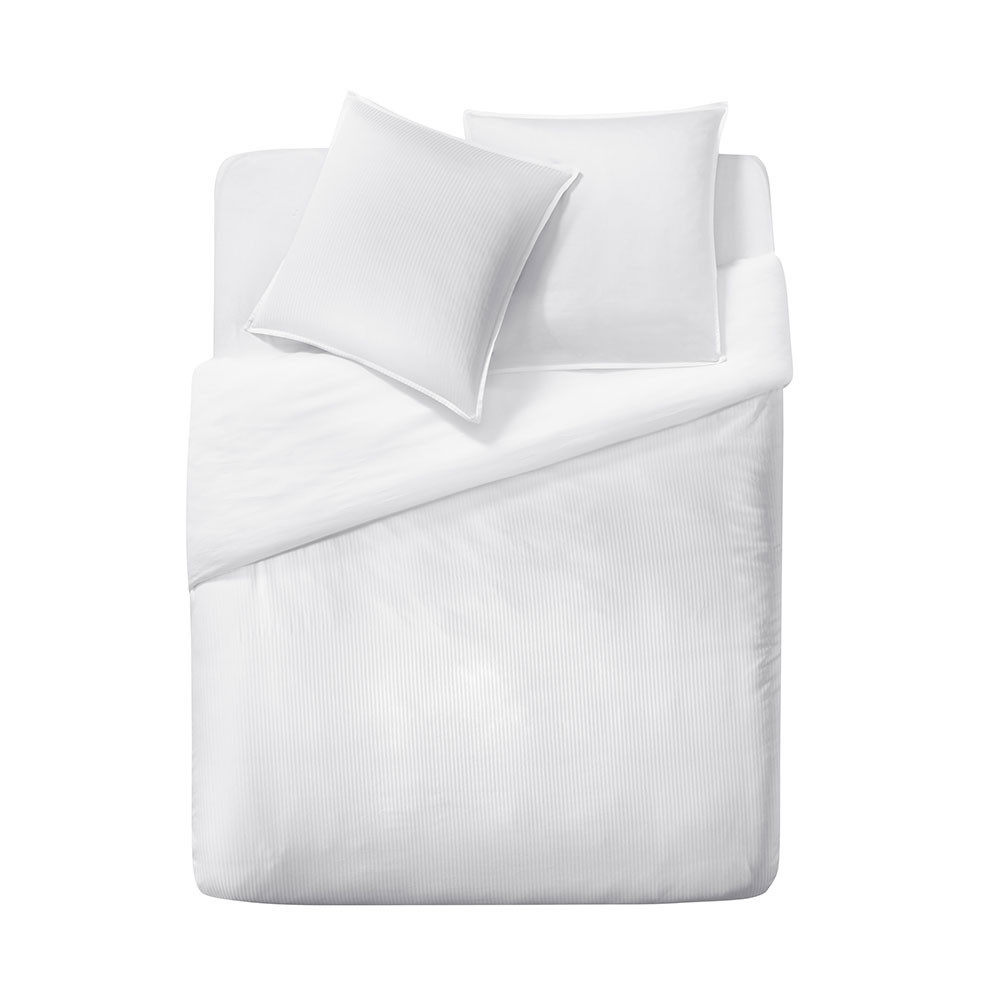 Drap plat jacquard de satin Grand hôtel chez Olyrêve Literie