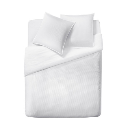 Drap plat jacquard de satin Grand hôtel chez Olyrêve Literie