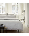 Drap plat jacquard de satin Grand hôtel chez Olyrêve Literie
